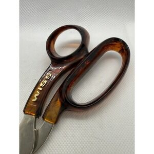 Vintage Wiss Contura Lite 3729 9.5" Sewing Shears Scissors Tortoise